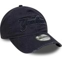 new-era-curved-brim-navy-blue-logo-9twenty-distress-wordmark-new-york-yankees-mlb-navy-blue-adjustable-cap