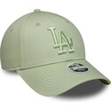 new-era-curved-brim-women-green-logo-9forty-league-essential-los-angeles-dodgers-mlb-green-adjustable-cap