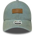 new-era-curved-brim-women-brown-logo-9twenty-denim-los-angeles-dodgers-mlb-blue-adjustable-cap