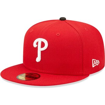 New Era Flat Brim 59FIFTY AC Perf Philadelphia Phillies MLB Red Fitted Cap