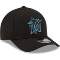 new-era-curved-brim-9forty-m-crown-player-replica-miami-marlins-mlb-black-snapback-cap