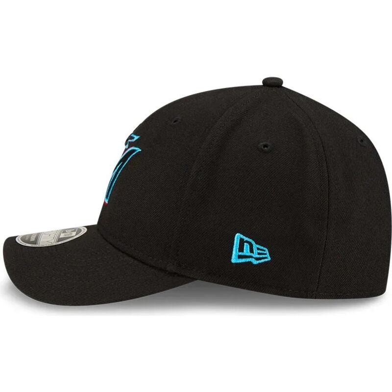 new-era-curved-brim-9forty-m-crown-player-replica-miami-marlins-mlb-black-snapback-cap
