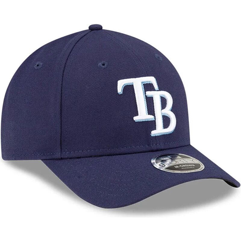 new-era-curved-brim-9forty-m-crown-player-replica-tampa-bay-rays-mlb-navy-blue-snapback-cap