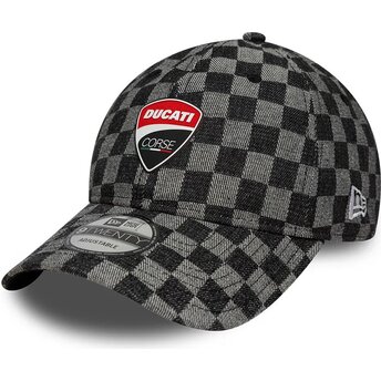 New Era Curved Brim 9TWENTY Check Ducati Motor MotoGP Black Adjustable Cap
