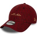 new-era-curved-brim-9forty-houndstooth-ac-milan-serie-a-red-adjustable-cap
