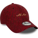 new-era-curved-brim-9forty-houndstooth-ac-milan-serie-a-red-adjustable-cap