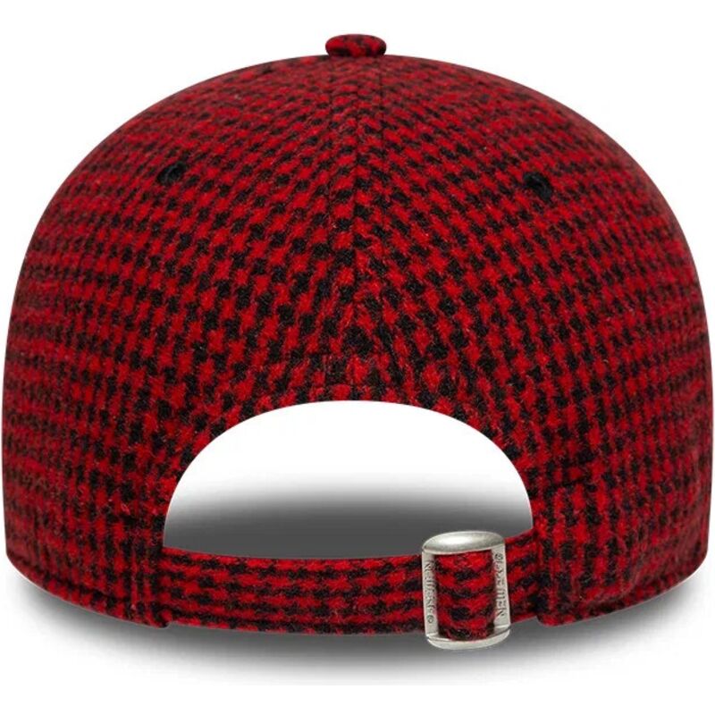 new-era-curved-brim-9forty-houndstooth-ac-milan-serie-a-red-adjustable-cap
