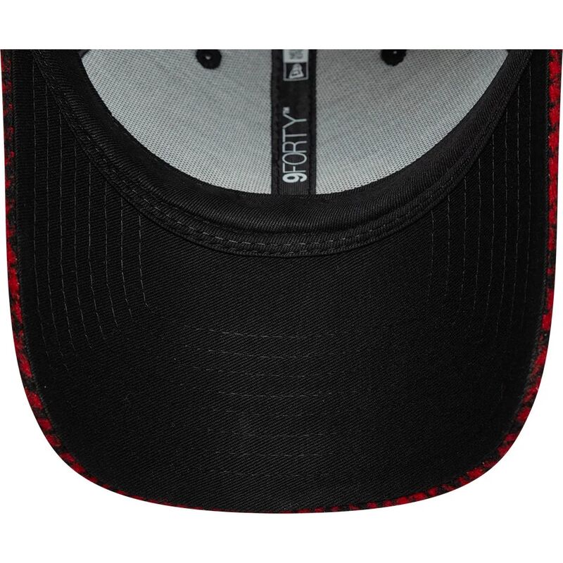 new-era-curved-brim-9forty-houndstooth-ac-milan-serie-a-red-adjustable-cap