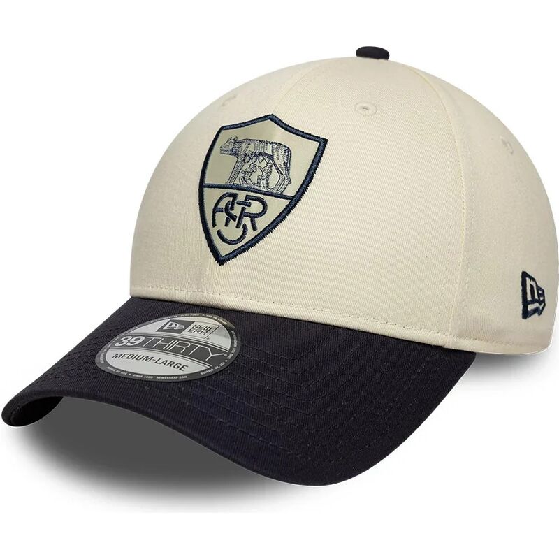 new-era-curved-brim-39thirty-seasonal-associazione-sportiva-roma-serie-a-beige-and-navy-blue-fitted-cap