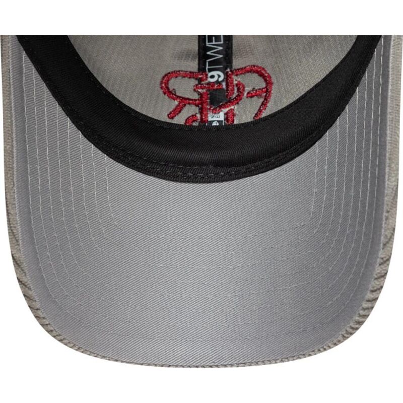 new-era-curved-brim-red-logo-9twenty-fleck-cord-associazione-sportiva-roma-serie-a-grey-adjustable-cap