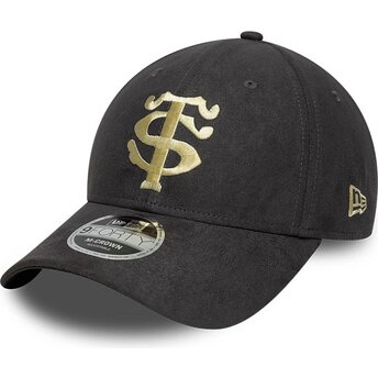 New Era Curved Brim 9FORTY M-Crown Suede Stade Toulousain Top 14 Grey Snapback Cap