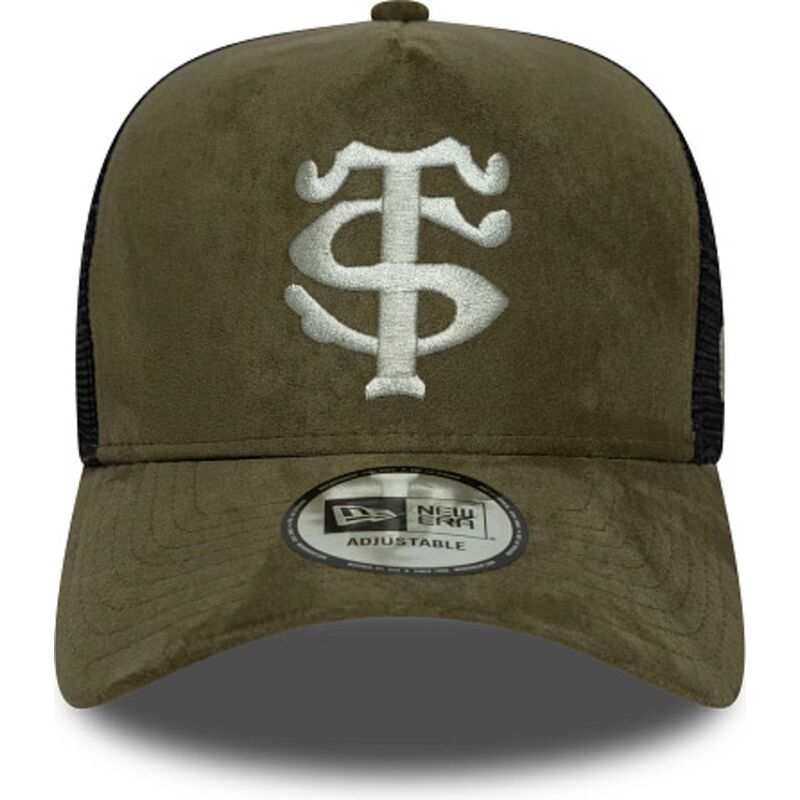 new-era-e-frame-faux-suede-stade-toulousain-top-14-green-and-black-trucker-hat