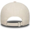 new-era-curved-brim-red-logo-9twenty-faux-suede-stade-toulousain-top-14-beige-adjustable-cap