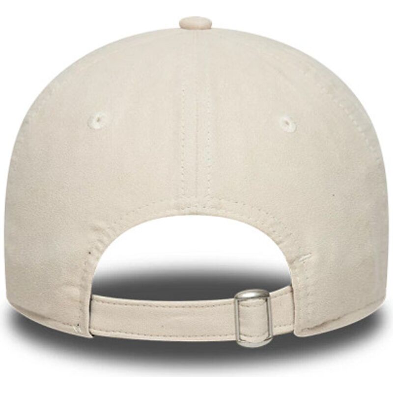 new-era-curved-brim-red-logo-9twenty-faux-suede-stade-toulousain-top-14-beige-adjustable-cap