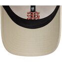 new-era-curved-brim-red-logo-9twenty-faux-suede-stade-toulousain-top-14-beige-adjustable-cap