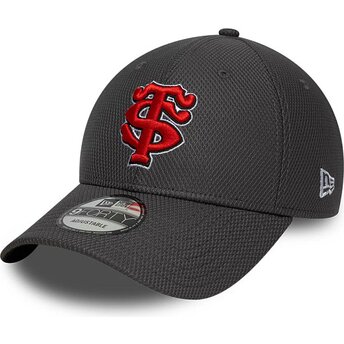 New Era Curved Brim Red Logo 9FORTY Diamond Era Stade Toulousain Top 14 Grey Snapback Cap
