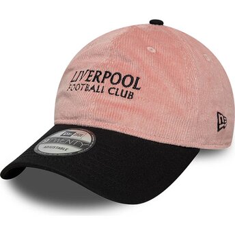 New Era Curved Brim 9TWENTY Cord Liverpool Football Club Premier League Pink and Black Adjustable Cap