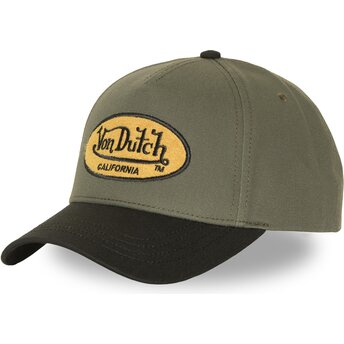 Von Dutch Curved Brim TERRY FK Green and Black Snapback Cap