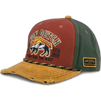 Von Dutch Curved Brim SEM15 Red and Grey Snapback Cap