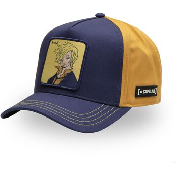 Capslab Curved Brim Vinsmoke Sanji OP5 SAN One Piece Navy Blue and Orange Snapback Cap