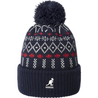 Kangol Holiday Dk Blue Navy Blue Beanie with Pompom