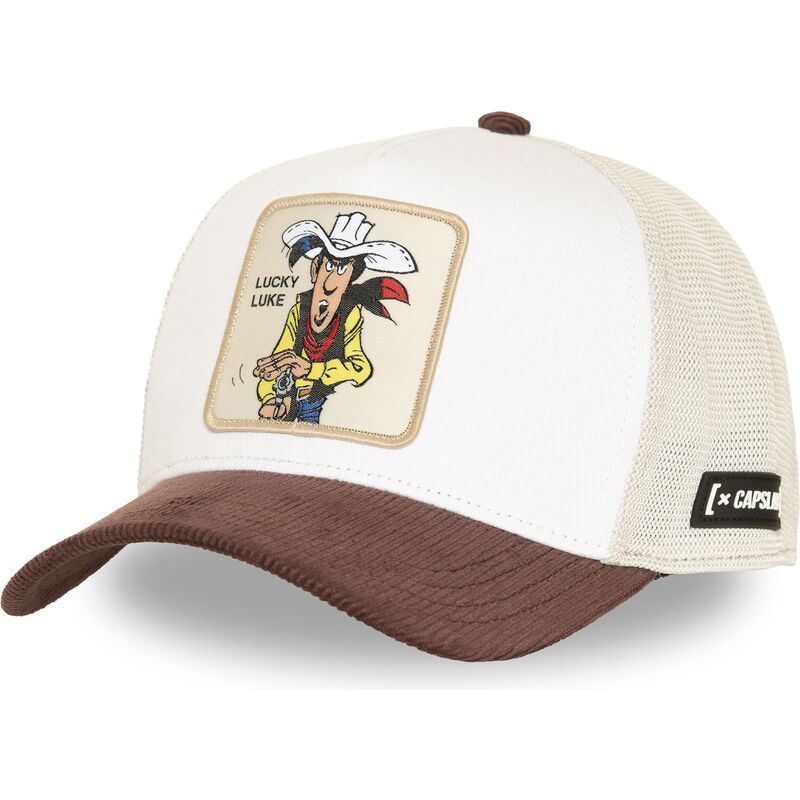 capslab-lucky-luke-lck4-bico-beige-and-brown-trucker-hat capslab-lucky-luke-lck4-bico-beige-and-brown-trucker-hat