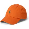 polo-ralph-lauren-curved-brim-green-logo-cotton-chino-classic-sport-dark-orange-adjustable-cap
