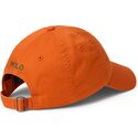 polo-ralph-lauren-curved-brim-green-logo-cotton-chino-classic-sport-dark-orange-adjustable-cap