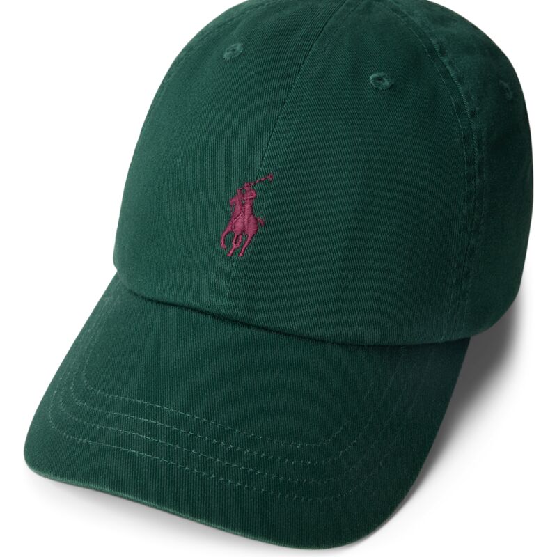 polo-ralph-lauren-curved-brim-maroon-logo-cotton-chino-classic-sport-dark-green-adjustable-cap