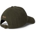 polo-ralph-lauren-curved-brim-brown-logo-cotton-chino-classic-sport-dark-green-adjustable-cap