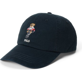 Polo Ralph Lauren Curved Brim Woven Polo Bear Black Adjustable Cap