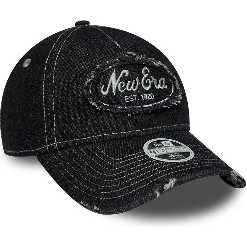 new-era-curved-brim-women-9twenty-a-frame-distress-black-adjustable-cap