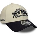 new-era-curved-brim-9forty-m-crown-wordmark-buffalo-new-york-beige-and-navy-blue-adjustable-cap