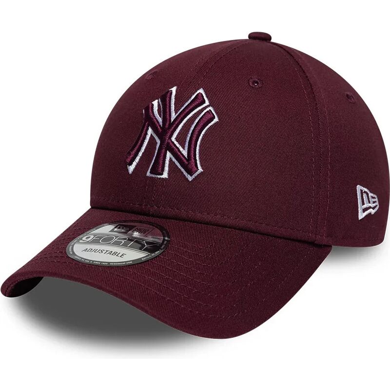 new-era-curved-brim-maroon-logo-9forty-team-outline-new-york-yankees-mlb-maroon-and-red-adjustable-cap