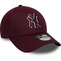 new-era-curved-brim-maroon-logo-9forty-team-outline-new-york-yankees-mlb-maroon-and-red-adjustable-cap