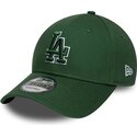 new-era-curved-brim-green-logo-9forty-team-outline-los-angeles-dodgers-mlb-green-adjustable-cap