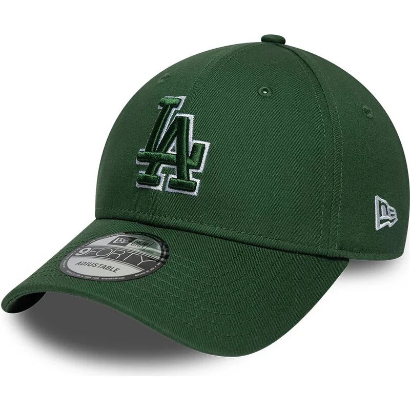 new-era-curved-brim-green-logo-9forty-team-outline-los-angeles-dodgers-mlb-green-adjustable-cap