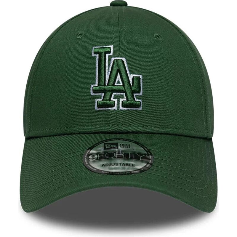 new-era-curved-brim-green-logo-9forty-team-outline-los-angeles-dodgers-mlb-green-adjustable-cap