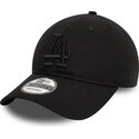 new-era-curved-brim-black-logo-9twenty-league-essential-los-angeles-dodgers-mlb-black-adjustable-cap