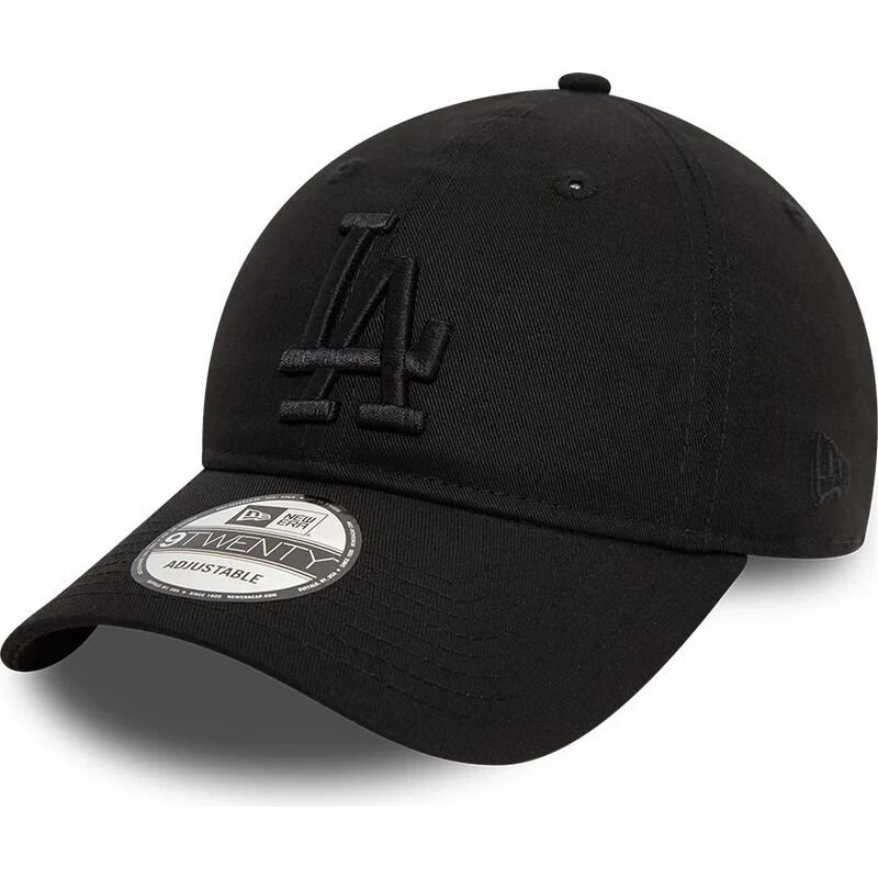 new-era-curved-brim-black-logo-9twenty-league-essential-los-angeles-dodgers-mlb-black-adjustable-cap