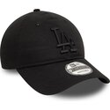 new-era-curved-brim-black-logo-9twenty-league-essential-los-angeles-dodgers-mlb-black-adjustable-cap