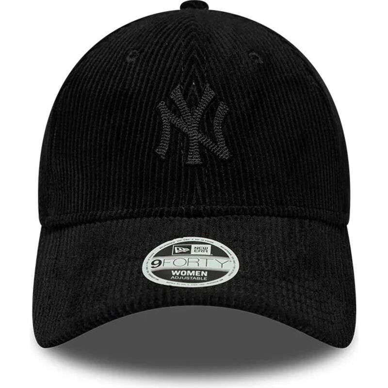 new-era-curved-brim-women-black-logo-9forty-cord-new-york-yankees-mlb-black-adjustable-cap new-era-curved-brim-women-black-logo-9forty-cord-new-york-yankees-mlb-black-adjustable-cap