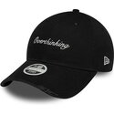 new-era-curved-brim-women-9twenty-slogan-overthinking-black-adjustable-cap