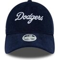 new-era-curved-brim-women-9twenty-cord-script-los-angeles-dodgers-mlb-navy-blue-adjustable-cap