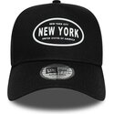 new-era-curved-brim-e-frame-rubber-logo-new-york-black-snapback-cap