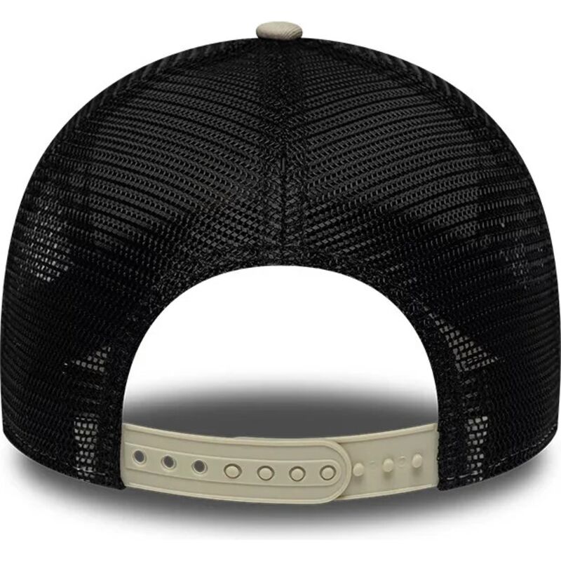 new-era-black-logo-a-frame-league-essential-new-york-yankees-mlb-beige-and-black-trucker-hat new-era-black-logo-a-frame-league-essential-new-york-yankees-mlb-beige-and-black-trucker-hat