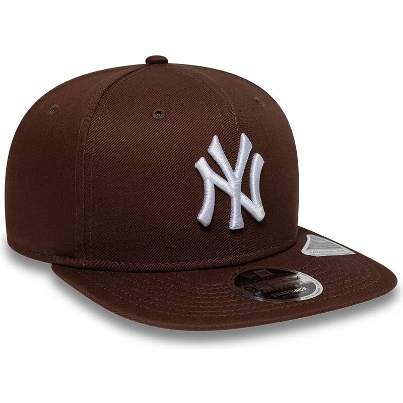new-era-flat-brim-9fifty-original-fit-league-essential-new-york-yankees-mlb-brown-snapback-cap new-era-flat-brim-9fifty-original-fit-league-essential-new-york-yankees-mlb-brown-snapback-cap