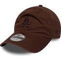new-era-curved-brim-brown-logo-9twenty-washed-midi-logo-los-angeles-dodgers-mlb-brown-adjustable-cap