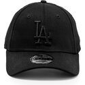 new-era-curved-brim-black-logo-9forty-league-essential-los-angeles-dodgers-mlb-black-adjustable-cap