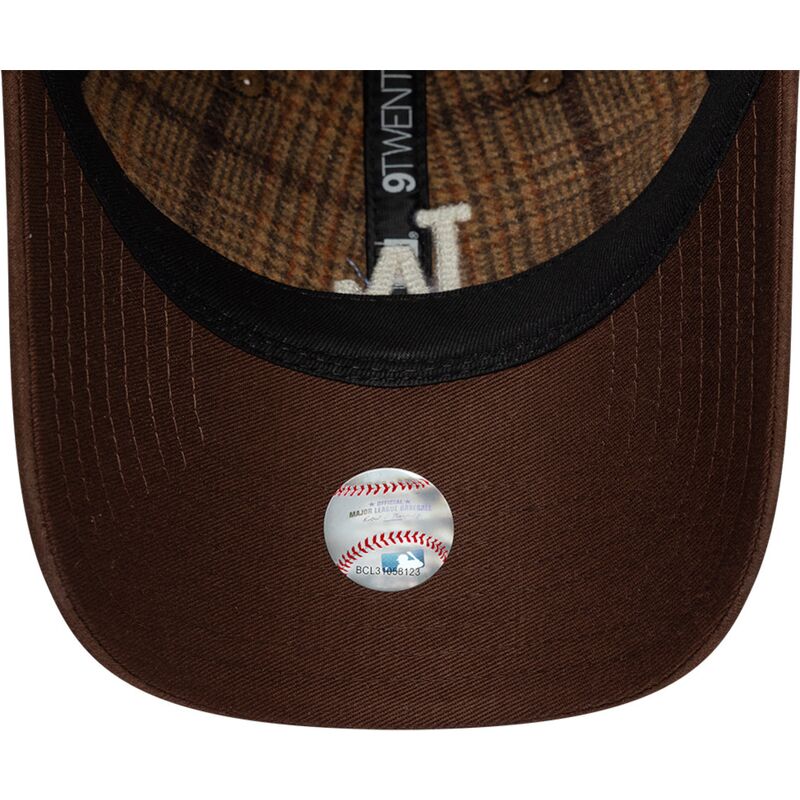 new-era-curved-brim-9twenty-mix-check-los-angeles-dodgers-mlb-brown-adjustable-cap